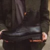 Mens Leather Black Boots Casual Boots
