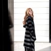 Maxi Cardigan Hooded Women Plus Size Clothing Stripe