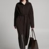 Women's Belted Cardigan Wool Long Coat With Pockets