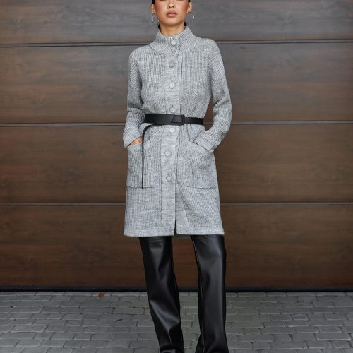 Knit Long Mohair Cardigan Women's Warm Coat Button