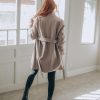 Short Wool Cardigan Coat For Women Powder Beige