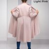 Wool Cardigan Coat Women Winter Pink Jacket Minimalist
